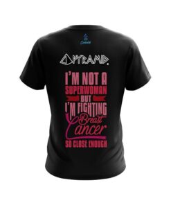 Alternative view of Pyramid Breast Cancer Superwoman CoolWick Bowling Jersey