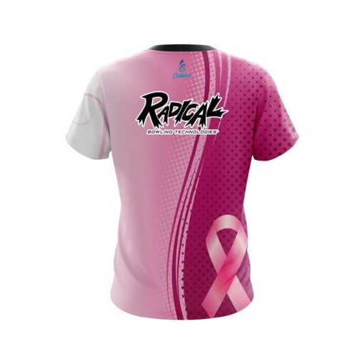 Radical Breast Cancer Pink Swirls CoolWick Bowling Jersey - Image 2
