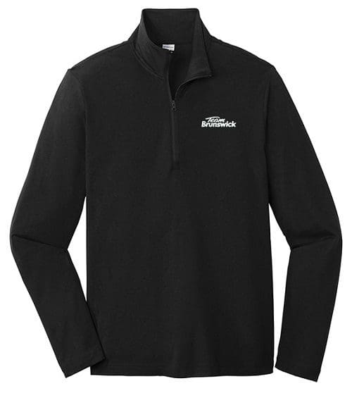Brunswick Men's Twist Black 1/4 Zip Tri-Blend Wicking Pullover