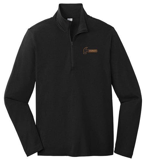 Hammer Men's Web Black Orange 1/4 Zip Tri-Blend Wicking Pullover
