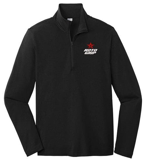 Roto Grip Men's Wreck'em Black Red 1/4 Zip Tri-Blend Wicking Pullover