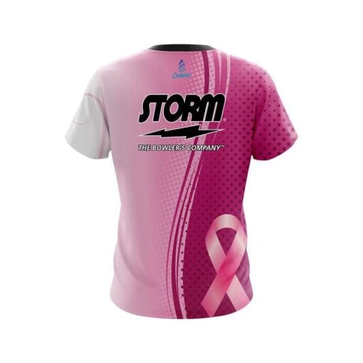 Storm Breast Cancer Pink Swirls CoolWick Bowling Jersey - Image 2