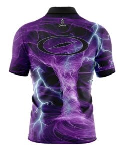 Alternative view of Storm Electrical Tornado Purple Quick Ship CoolWick Sash Zip Bowling Jersey