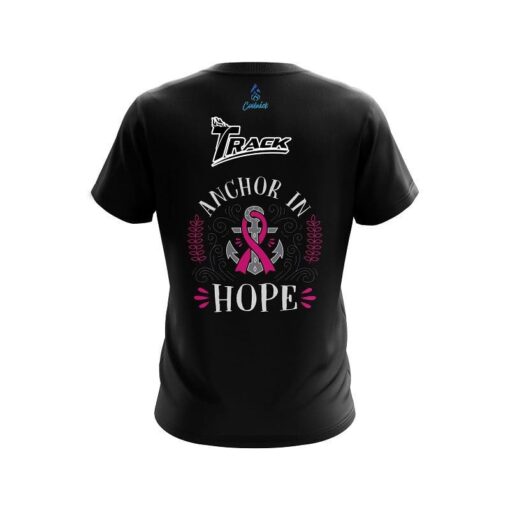 Track Breast Cancer Anchor Fighter CoolWick Bowling Jersey - Image 2