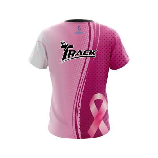 Track Breast Cancer Pink Swirls CoolWick Bowling Jersey - Image 2
