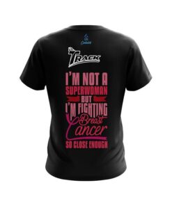Alternative view of Track Breast Cancer Superwoman CoolWick Bowling Jersey