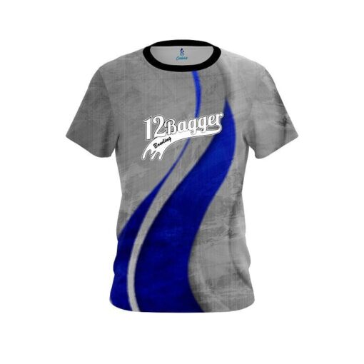 12Bagger Rough Edges Blue CoolWick Bowling Jersey