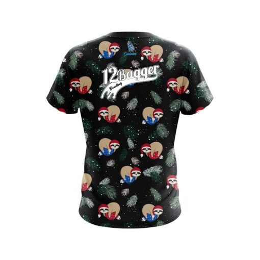 12Bagger Sloths Christmas Time CoolWick Bowling Jersey - Image 2