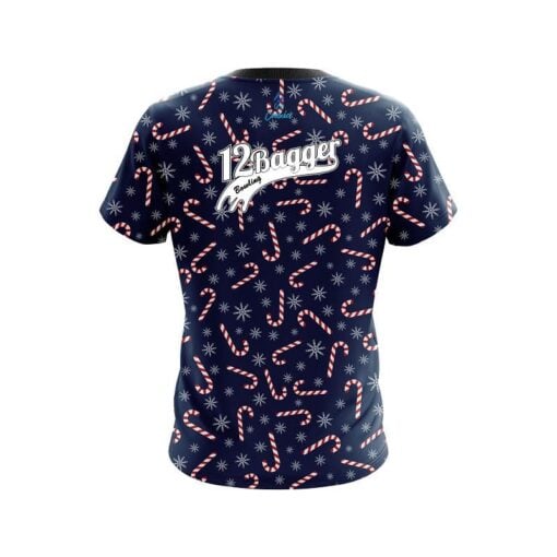 12Bagger Snowy Candy Cane CoolWick Bowling Jersey - Image 2