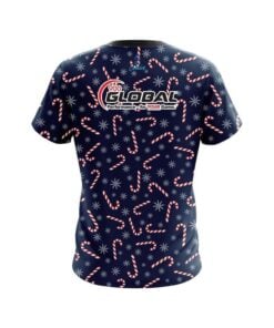 Alternative view of 900 Global Snowy Candy Cane CoolWick Bowling Jersey