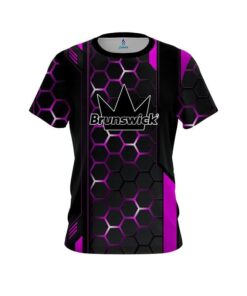 Brunswick Pink Steel Comb CoolWick Bowling Jersey