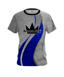 Brunswick Rough Edges Blue CoolWick Bowling Jersey