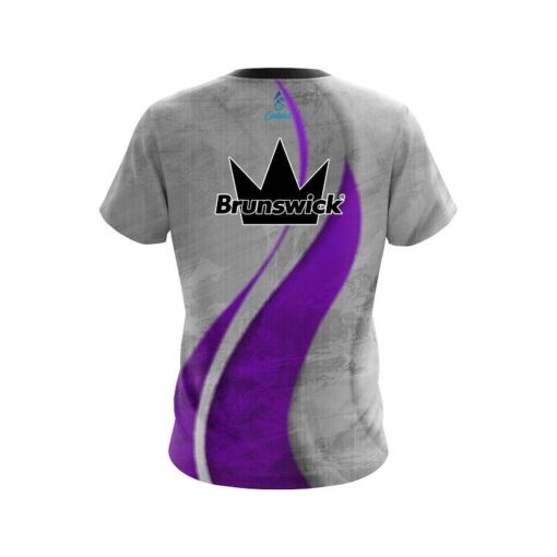Brunswick Rough Edges Purple CoolWick Bowling Jersey - Image 2