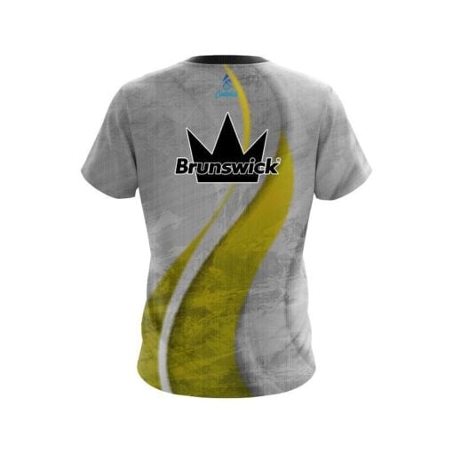 Brunswick Rough Edges Yellow CoolWick Bowling Jersey - Image 2