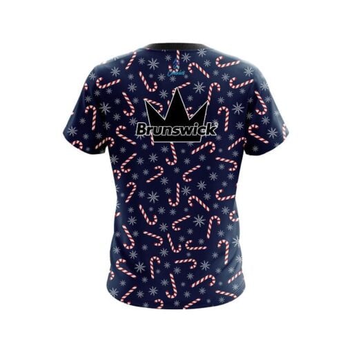 Brunswick Snowy Candy Cane CoolWick Bowling Jersey - Image 2