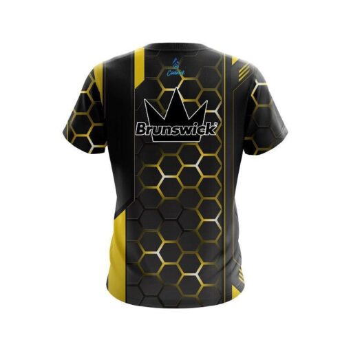 Brunswick Yellow Steel Comb CoolWick Bowling Jersey - Image 2