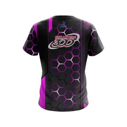 Columbia 300 Pink Steel Comb CoolWick Bowling Jersey - Image 2