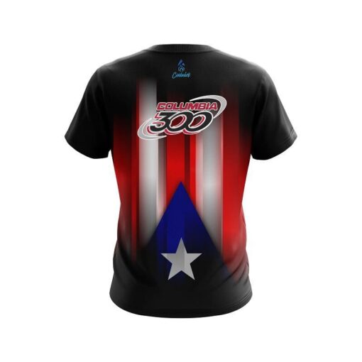 Columbia 300 Puerto Rico Flag CoolWick Bowling Jersey - Image 2