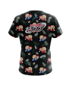 Alternative view of Columbia 300 Sloths Christmas Time CoolWick Bowling Jersey
