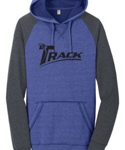 Track Men's Triton Elite Lightweight Fleece Raglan Grey Blue Hoodie