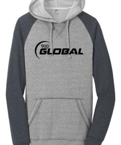 900 Global Men's Train Lightweight Fleece Raglan Grey Hoodie