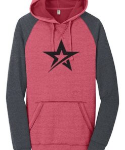 Roto Grip Men's Hectic Lightweight Fleece Raglan Grey Red Hoodie