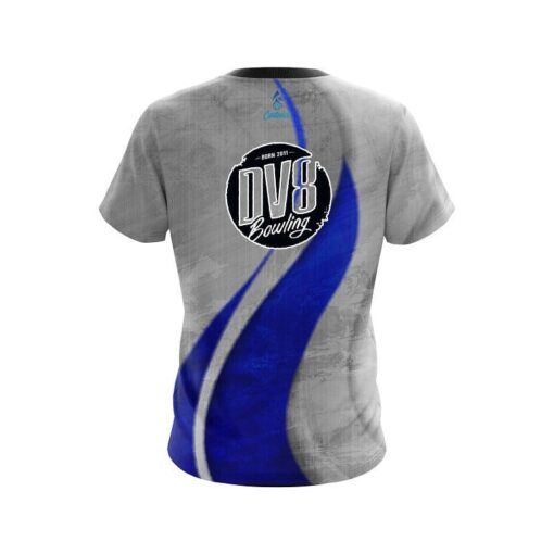 DV8 Rough Edges Blue CoolWick Bowling Jersey - Image 2