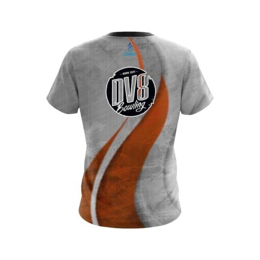 DV8 Rough Edges Orange CoolWick Bowling Jersey - Image 2