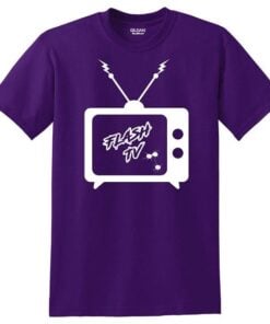 Flash Tv Purple Short Sleeve Coolwick Bowling T-Shirt