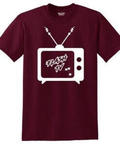 Flash Tv Burgundy Short Sleeve Coolwick Bowling T-Shirt