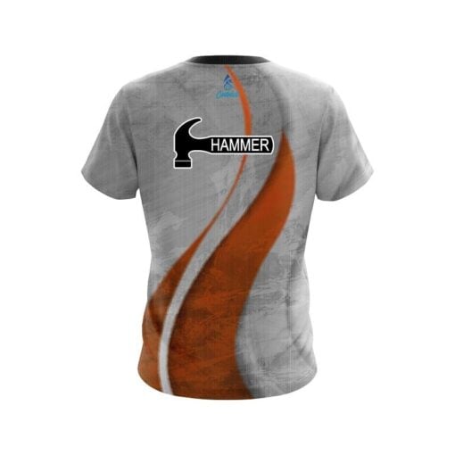 Hammer Rough Edges Orange CoolWick Bowling Jersey - Image 2