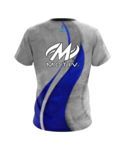 Alternative view of Motiv Rough Edges Blue CoolWick Bowling Jersey