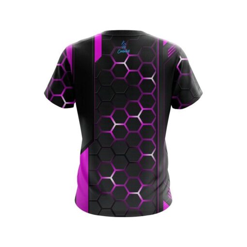 Plain Pink Steel Comb CoolWick Bowling Jersey - Image 2