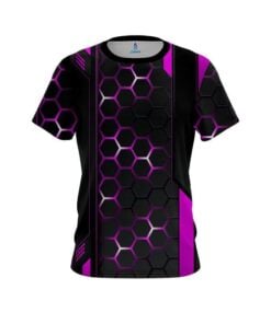 Plain Pink Steel Comb CoolWick Bowling Jersey