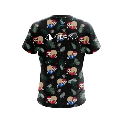 Pyramid Sloths Christmas Time CoolWick Bowling Jersey - Image 2