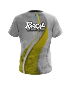 Alternative view of Radical Rough Edges Yellow CoolWick Bowling Jersey