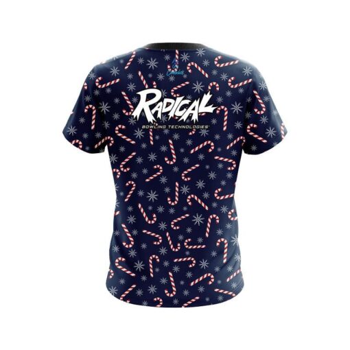 Radical Snowy Candy Cane CoolWick Bowling Jersey - Image 2
