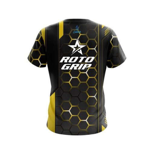 Roto Grip Yellow Steel Comb CoolWick Bowling Jersey - Image 2