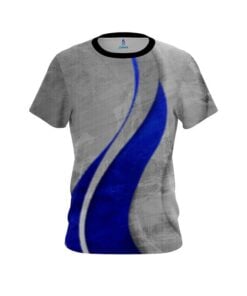 Plain Rough Edges Blue CoolWick Bowling Jersey