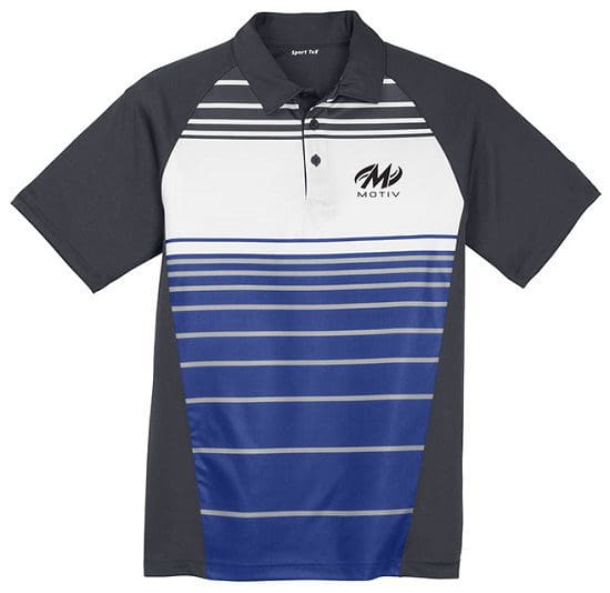 Motiv Men's Ripcord Performance Polo Bowling Shirt Sublimated Royal