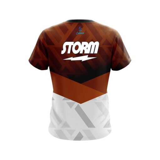 Storm Nutmeg Orange Quick Ship Crew Neck CoolWick Bowling Jersey - Image 2