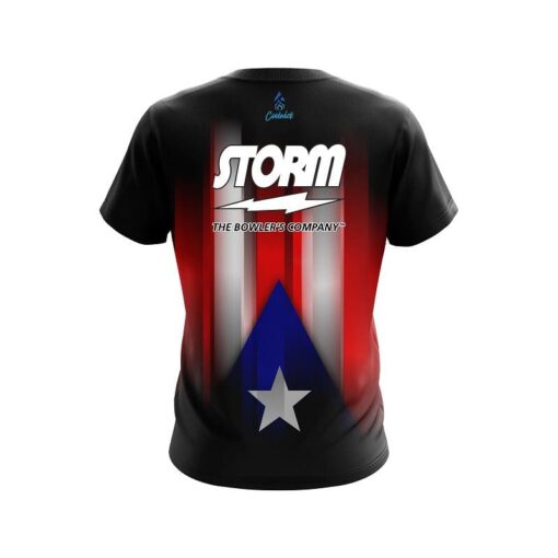 Storm Puerto Rico Flag CoolWick Bowling Jersey - Image 2