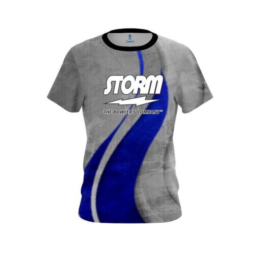 Storm Rough Edges Blue CoolWick Bowling Jersey