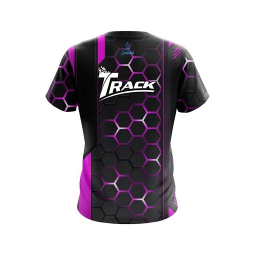 Track Pink Steel Comb CoolWick Bowling Jersey - Image 2