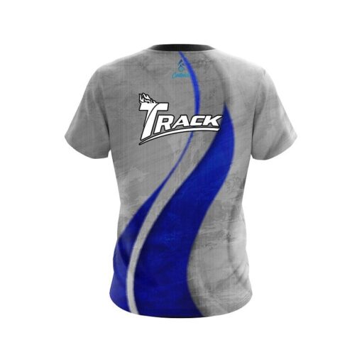 Track Rough Edges Blue CoolWick Bowling Jersey - Image 2