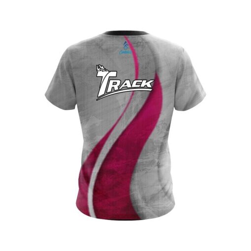 Track Rough Edges Pink CoolWick Bowling Jersey - Image 2