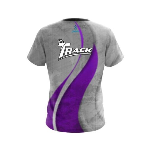 Track Rough Edges Purple CoolWick Bowling Jersey - Image 2
