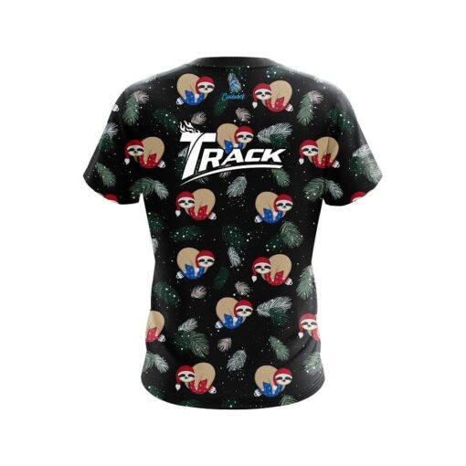 Track Sloths Christmas Time CoolWick Bowling Jersey - Image 2