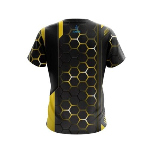 Plain Yellow Steel Comb CoolWick Bowling Jersey - Image 2