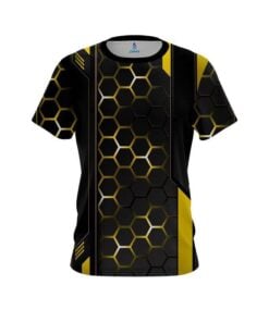 Plain Yellow Steel Comb CoolWick Bowling Jersey